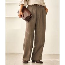 ロペピクニック(ROPE' PICNIC)のレディハンサムシリーズ ウールライクウエストタックセミワイドパンツ/セットアップ対応