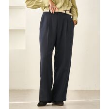 ロペピクニック(ROPE' PICNIC)のレディハンサムシリーズ ウールライクウエストタックセミワイドパンツ/セットアップ対応