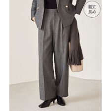 ロペピクニック(ROPE' PICNIC)の【WEB限定・丈長め】レディハンサムシリーズ ウールライクウエストタックセミワイドパンツ