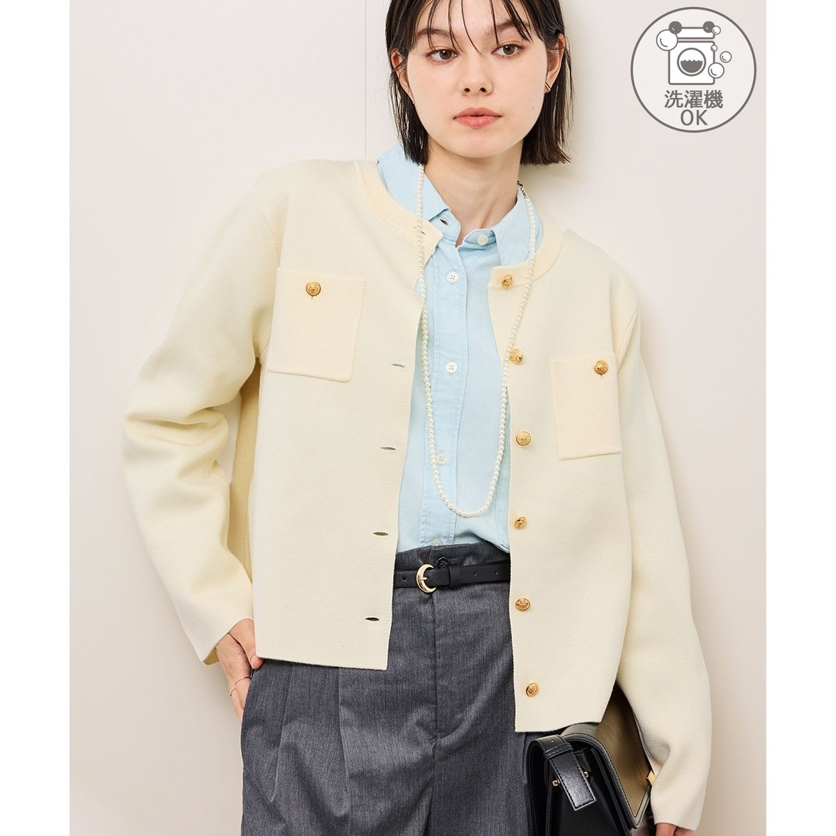 一部店舗・WEB限定】【RIENDA GOLF】KNIT ツイードカーデTOP
