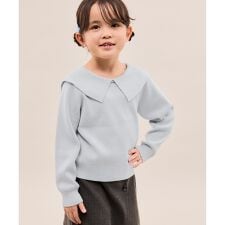 【KIDS/キッズ】【2WAY】マシュマロニットリボンカラートップス/イージーケア・リンクコーデ