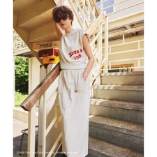 【Coca-Cola】【汗染み加工・セットアップ対応】ラメ入りミニ裏毛アイラインスカート