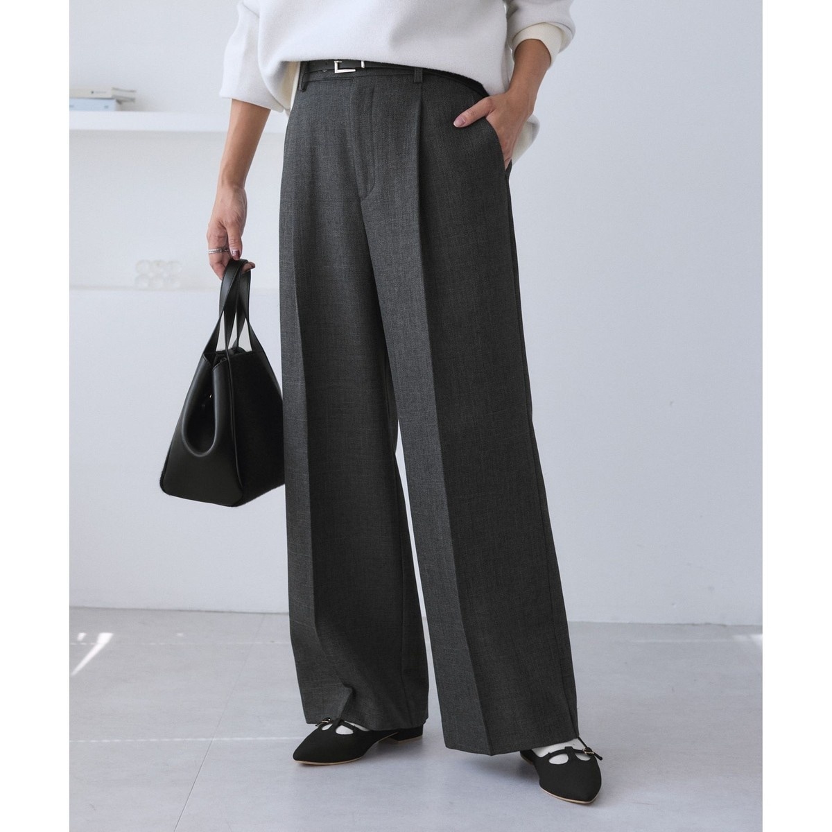 スリートーンツイードワイドパンツ/セットアップ対応 | ロペピクニック
