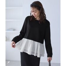 ロペピクニック(ROPE' PICNIC)の布帛ドッキングペプラムギャザープルオーバー