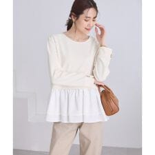 ロペピクニック(ROPE' PICNIC)の布帛ドッキングペプラムギャザープルオーバー