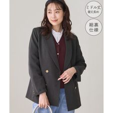 ロペピクニック(ROPE' PICNIC)の【WEB限定】レディハンサムシリーズ ウールライク金ボタンミドル丈ジャケット(総裏地)