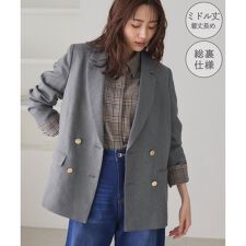 ロペピクニック(ROPE' PICNIC)の【WEB限定】レディハンサムシリーズ ウールライク金ボタンミドル丈ジャケット(総裏地)