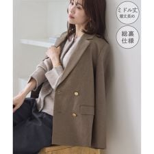 ロペピクニック(ROPE' PICNIC)の【WEB限定】レディハンサムシリーズ ウールライク金ボタンミドル丈ジャケット(総裏地)