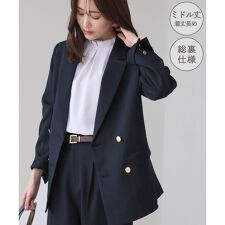 ロペピクニック(ROPE' PICNIC)の【WEB限定】レディハンサムシリーズ ウールライク金ボタンミドル丈ジャケット(総裏地)