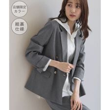 ロペピクニック(ROPE' PICNIC)のレディハンサムシリーズ ウールライク金ボタンジャケット(総裏地)/セットアップ対応