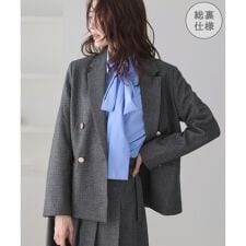 ロペピクニック(ROPE' PICNIC)のレディハンサムシリーズ ウールライク金ボタンジャケット(総裏地)/セットアップ対応