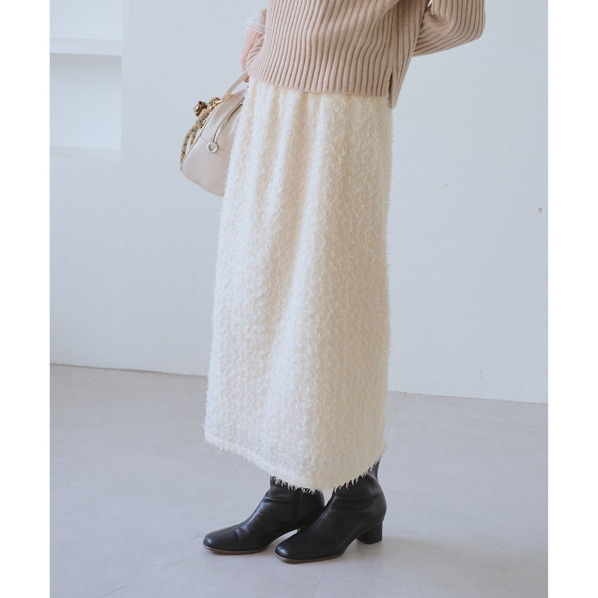 【訳あり】ROPEロペピクニック◆ゆうパケット無料 春色ブーケ柄フレアスカート/ライトグリーンM