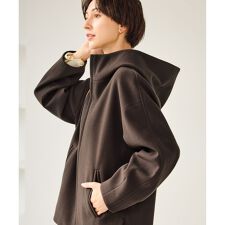 ロペピクニック(ROPE' PICNIC)のジャージーメルトンシリーズ ジップアップフーデッドコート/無地・チェック/リンクコーデ