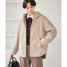 ロペピクニック(ROPE' PICNIC)のジャージーメルトンシリーズ ジップアップフーデッドコート/無地・チェック/リンクコーデ