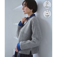 ロペピクニック(ROPE' PICNIC)のもちもちリブ切り替えニットプルオーバー/イージーケア・リンクコーデ