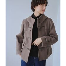 ロペピクニック(ROPE' PICNIC)のジャージーメルトンシリーズ ファー付きショートダッフルコート/リンクコーデ