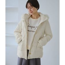 ロペピクニック(ROPE' PICNIC)の【GREEN DOWN/グリーンダウン】ファー付きダウンミドル丈コート/リンクコーデ