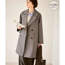 ロペピクニック(ROPE' PICNIC)のジャージメルトン無地＆チェックオーバーPコート/一部WEB限定カラー・リンクコーデ