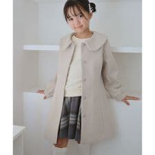 【KIDS/キッズ】ビジューボタン衿つきAラインコート/リンクコーデ