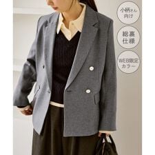 ロペピクニック(ROPE' PICNIC)の【低身長・小柄さんサイズ】レディハンサムシリーズ ウールライク金ボタンジャケット(総裏地)