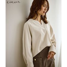 ロペピクニック(ROPE' PICNIC)の【emur/エミュール】ストレッチ起毛あわせネックブラウス