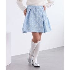 【KIDS/キッズ】インパンツ付きリボン柄タックスカート