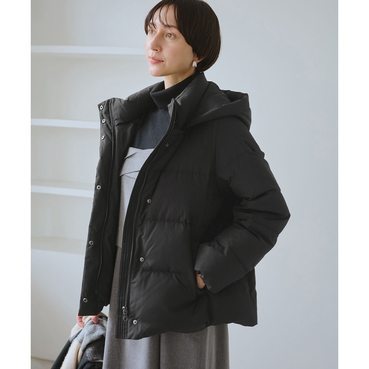 撥水・洗える】2WAYノーカラーダウン ジャケット | エニィスィス(ANY