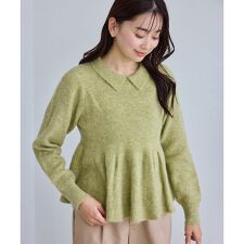 アンゴラ混ペプラムニット