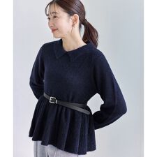 アンゴラ混ペプラムニット