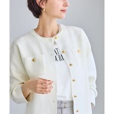 ミラノリブ金ボタンニットカーディガン