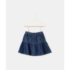 【KIDS/キッズ】インパンツ付きハートポケットデニムスカート