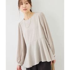 袖プリーツフレアブラウス