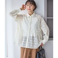 レースペプラムシャツブラウス