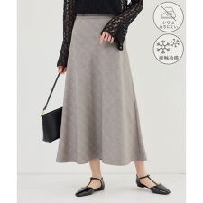 メランジドビーチェックスカート/セットアップ対応・防シワ・接触冷感