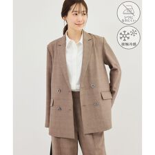 メランジドビーチェックジャケット/セットアップ対応・防シワ・接触冷感