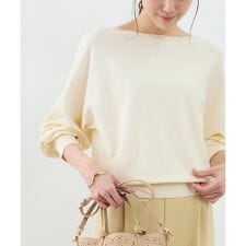 ラメ混アイレットドルマンニット