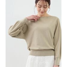 ラメ混アイレットドルマンニット