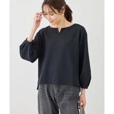 ランタンスリーブリップルカットトップス