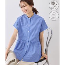 フレンチペプラムシャツ/UVカット・防シワ