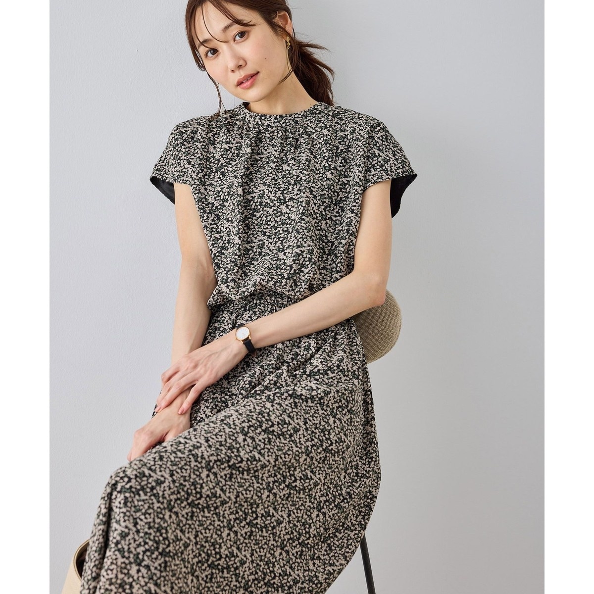 小花柄ワンピース/バレッタ付き WEB限定サイズ】小花柄＆線画アソートワンピース | ロペピクニック