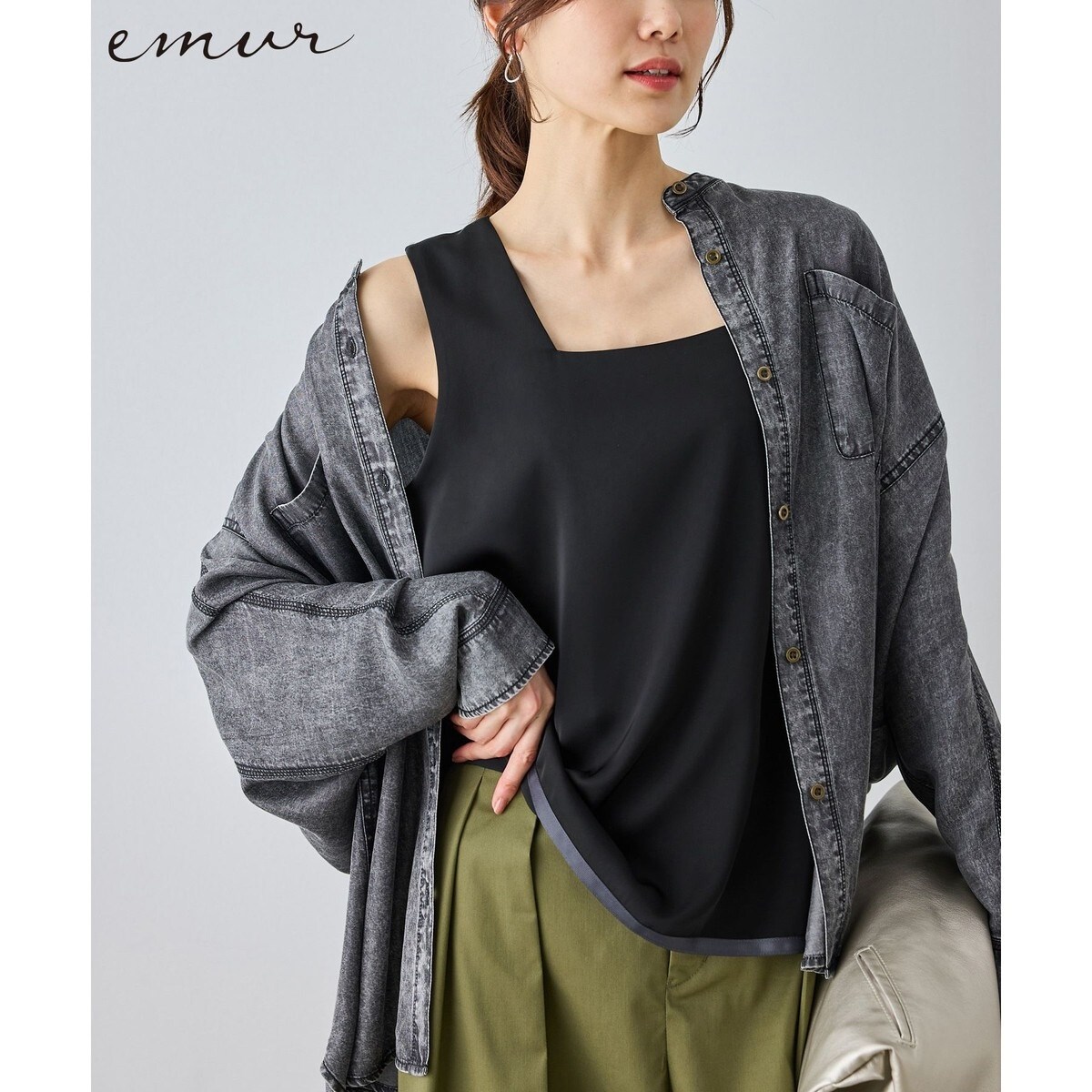 JUN&ROPE ERC-73200 定価20,900円 新品タグ付 emur/エミュール】サテンスクエアタンク | ロペピクニック(ROPE