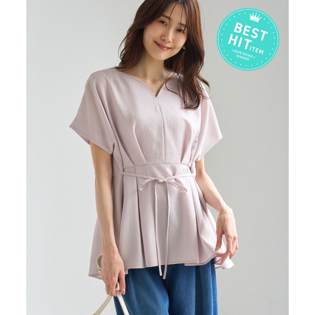 【新品未使用】Heve ハートネックペプラムブラウス ベストヒット】ハートネックペプラムブラウス/接触冷感 | ロペ