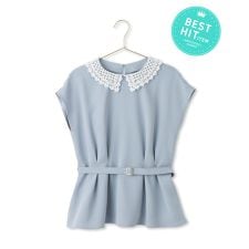 襟レースフレンチスリーブブラウス/UVカット | ロペピクニック(ROPE 