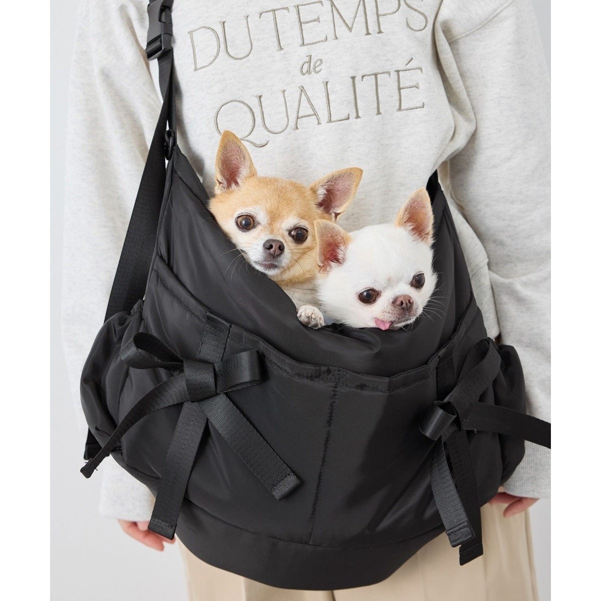 ジェラートピケ　gelatopique モチーフ柄ミニサイズキャリーバッグ CAT&DOG】【販路限定商品】モチーフ柄ミニサイズキャリーバッグ