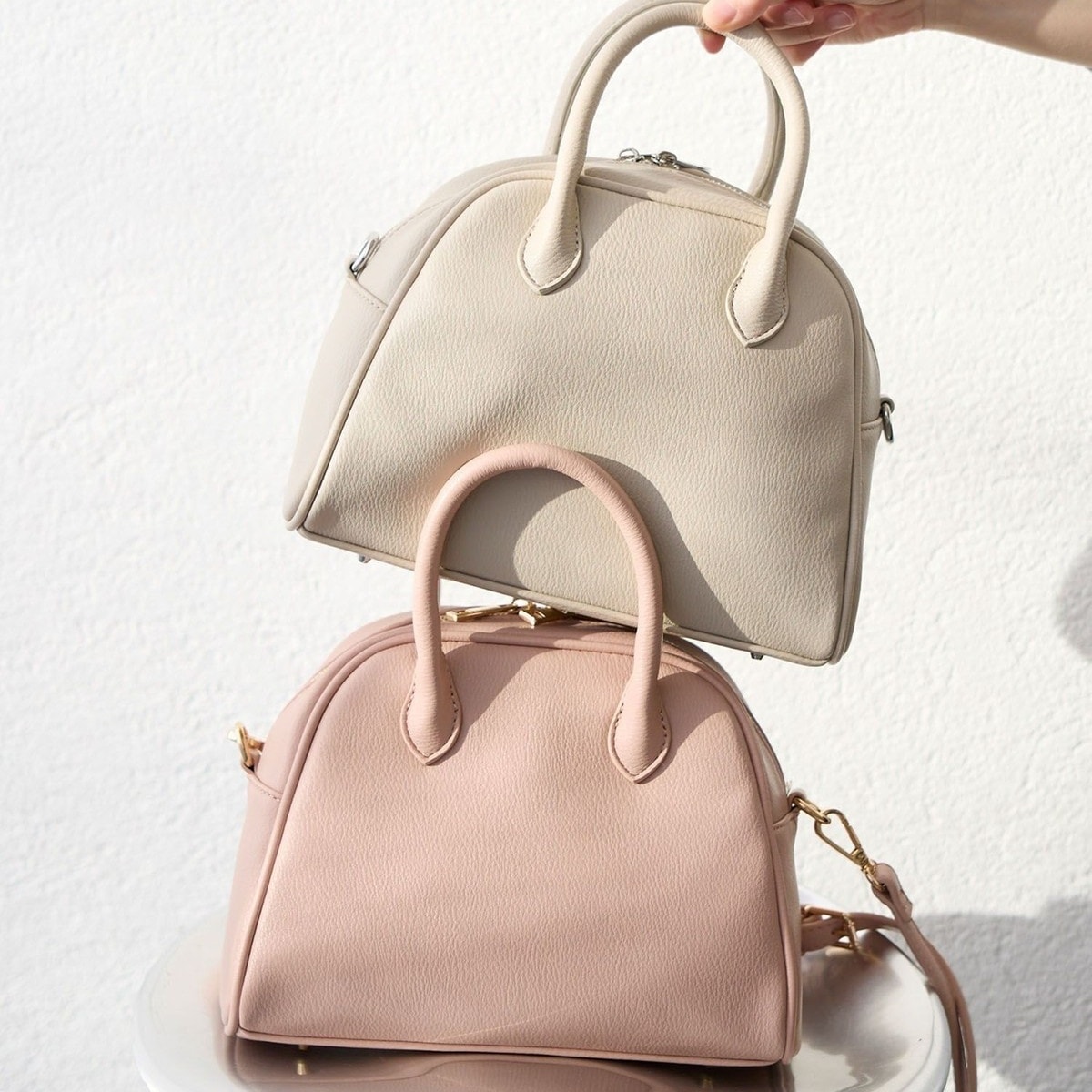 新品未使用！大人気♡【quilting boston mini bag】ピンク ピンク 可愛い クマ柄 ショルダー ミニ ボストン バッグ | Baginning