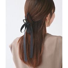 サテンリボンヘアバンスクリップ