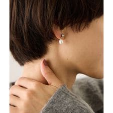 淡水パール×ガラスピアス