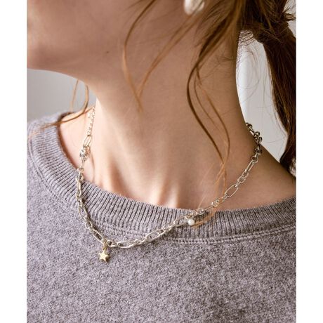 [^ԁFGIZ65100]yfUCEVGbgzEfUC̈قȂ2ނ̃`F[gݍ킹AAVg[(EΏ)ȃfUC̃lbNXBEȐRC`[tA肰Ȃp[r[YȂǁÃ`[Y~JɔzuBE1{ŏd˕tĂ悤ȁA݊Ȃؚő@ׂȈۂ^▭ȃoX́ByJ[zES[hƃVo[2FWJByX^CO|CgzEN[lbÑJbg\[AVvȃujbgȂǁAx[VbNȃgbvX̋ɃvX邾ŁACɂȈۂɃAbvf[gBBěAg̃j^[ɂĐF̌Ⴄꍇ܂B