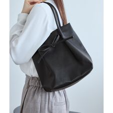 洗えるバッグ リボンディティールトートバッグ/イージーケア