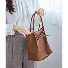 洗えるバッグ リボンディティールトートバッグ/イージーケア